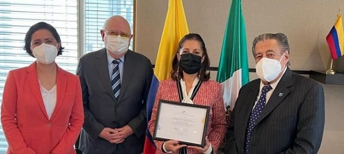 Reunión con Ángela Ospina De Nicholls, nueva Embajadora de Colombia en México